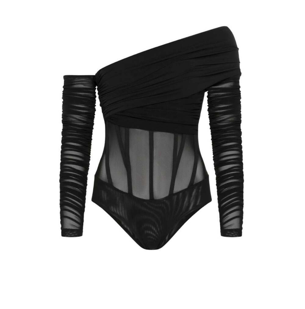 LEAU Bardot Bustier Corset Bodysuit, Black, Women's Size XS — Style BS1001. - Picture 3 of 8